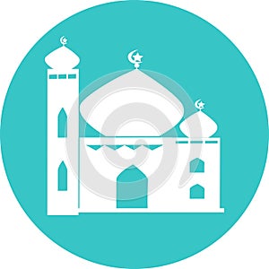 Mosque vector icon on white background. Simple illustration mosque elements, editable icon, can be used in logo, UI and web design