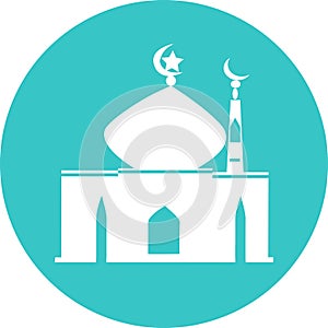Mosque vector icon on white background. Simple illustration mosque elements, editable icon, can be used in logo, UI and web design