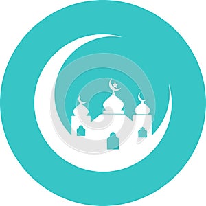 Mosque vector icon on white background. Simple illustration mosque elements, editable icon, can be used in logo, UI and web design