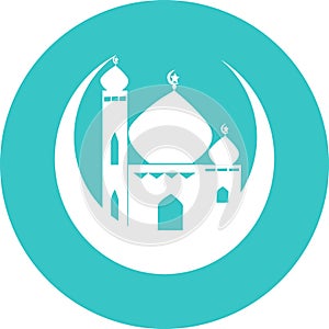 Mosque vector icon on white background. Simple illustration mosque elements, editable icon, can be used in logo, UI and web design