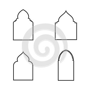 Mosque window vector icon