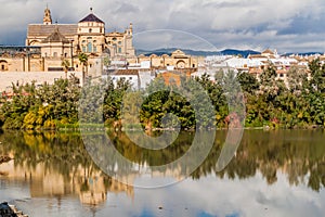 Mosqueâ€“Cathedral (Mezquita-Catedral) of Cordoba and river Guadalquivir, Spa