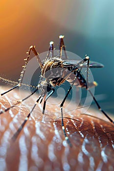 Mosquito bites skin close-up. Selective focus.