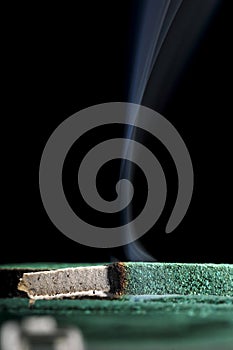 Mosquito coil smoke