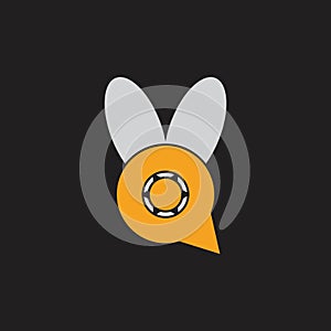 Mosquito cute symbol logo vector