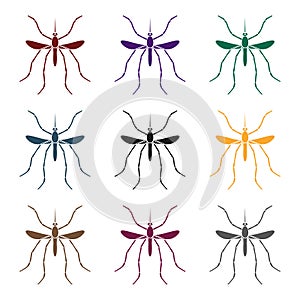 Mosquito icon in black style isolated on white background. Insects symbol stock vector illustration.