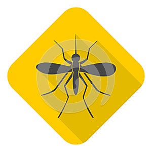 Mosquito icon with long shadow