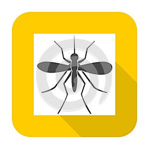 Mosquito icon with long shadow