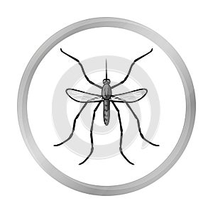 Mosquito icon in monochrome style isolated on white background. Insects symbol stock vector illustration.