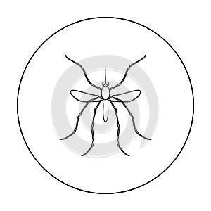 Mosquito icon in outline style isolated on white background. Insects symbol stock vector illustration.