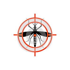 Mosquito insect repellent zika vector logo. Mosquito target aim icon repellent