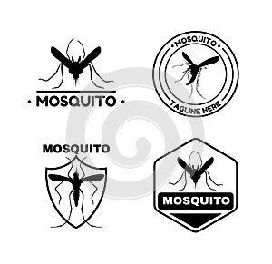 Mosquito logo. Pest dengue control. Bug icon. Insecticide virus malaria. Insect contamination. Insecticide repellent