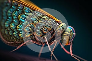 Mosquito macro colorful. Generate Ai