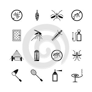 Mosquito prevent and control vector icons