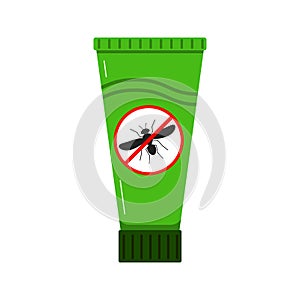 Mosquito repellent cream icon isolated on white background in flat style.