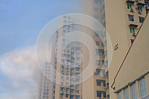 mosquito repellent fumigation on housing building high-rise