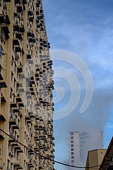 Mosquito repellent fumigation on housing building high-rise bloc