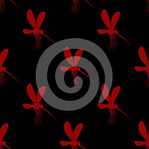 Mosquito seamless pattern. Bloodsucking insects ornament. photo