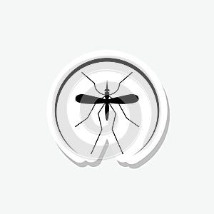 Mosquito sticker icon isolated on gray background