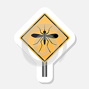 Mosquito sticker icon isolated on white background