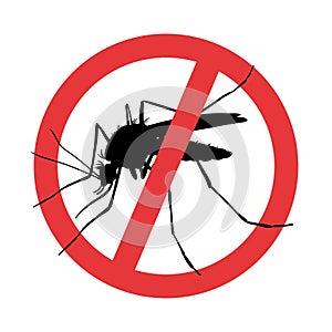 Mosquito. Symbol parasite warning sign