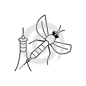 Mosquito Vaccination Illustration of Vector-Borne Disease.