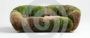 Moss-covered couch in a natural setting