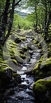 Moss Covered Stream In Glasgow: A Photo-realistic Landscape By Felicia Simion