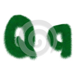 Moss green letter Q