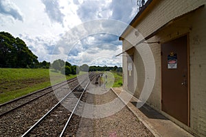 Moss Vale (west) end of platform, Robertson railway station, New South Wales, Australia