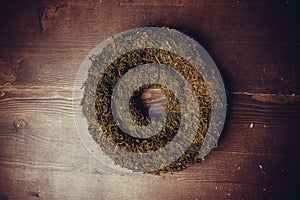 Moss and wooden wreaths