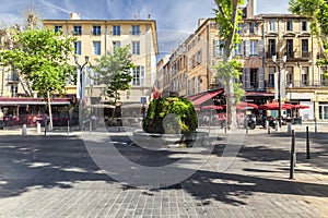 Mossy fountain on the Cours Mirabeau in Aix en Provence photo