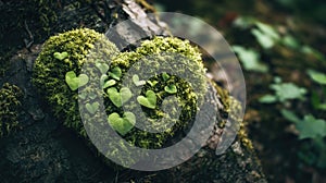 Mossy Heart Tree Trunk