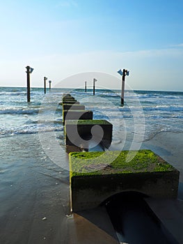 Mossy Pier on the Atlantic Coastline at Carolina Beach