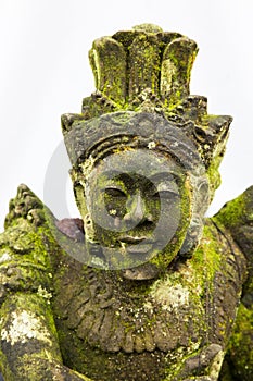 Mossy Stone Statue at Pura Ulun Danu Batur, Bali