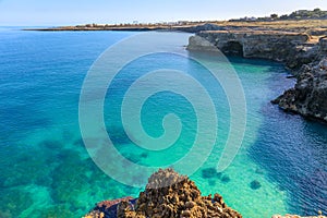 The most beautiful Apulian coast in Italy: Cala Corvino.