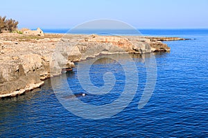 The most beautiful Apulian coast in Italy: Cala Corvino.