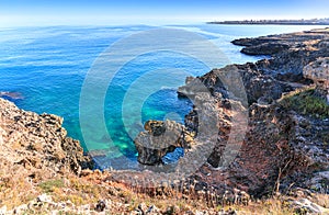 The most beautiful Apulian coast in Italy: Cala Corvino.