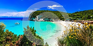 Most beautiful beaches of Greece - Vrika in Antipaxos island.