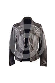 Most beautiful black color leather jacket for girls