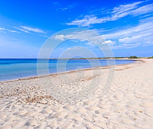 The most beautiful coast of Apulia in Italy: Torre Colimena Beach.