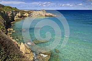 The most beautiful coast of Apulia: Torre Sant` Andrea, Otranto , ITALY Lecce.Typical coastline of Salento: view of Punticeddha