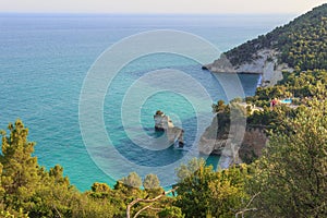 The most beautiful coasts of Italy:Baia dei Mergoli beach or Zagare Bay Apulia.