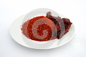 Most beautiful flake pepper visual stock pictures on white background