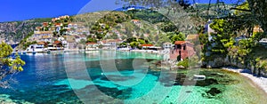 Most beautiful greek coastal villages - colorful Assos in Cefalonia. Ionian islands of Greece photo