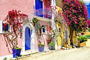 Most beautiful greek villages - colorful Assos in Cefalonia. Ionian islands of Greece