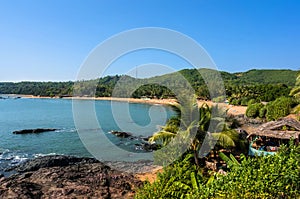 The most beautiful Om beach near Gokarna in India photo