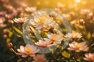 Most beautiful spring flowers. ai generative