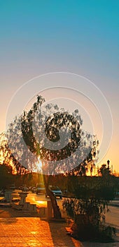 The most beautiful sunset on one of the Algerian disert .