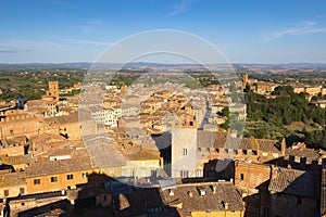 The most beautiful view of the city of Siena photo
